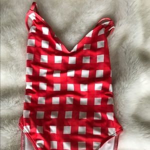 ASOS orange/red checkered one-peice